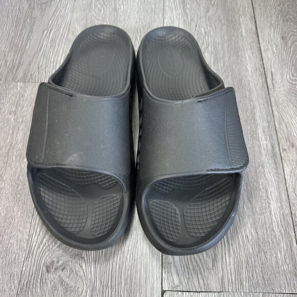 Oofos Ooahh Sport Flex Mens 12 Black Rubber Recovery  Adjustable Slide Sandals main image 9
